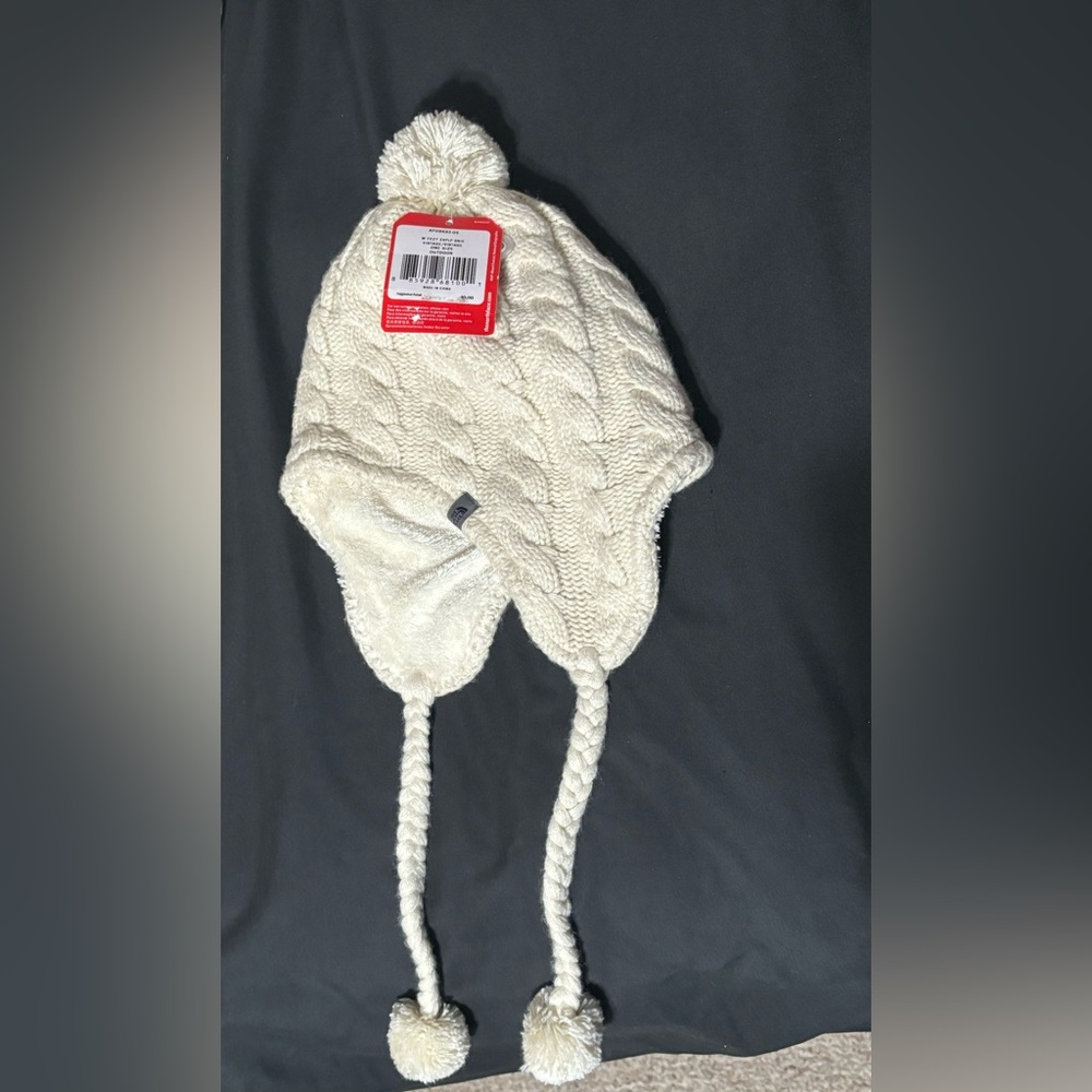 W Northface fuzzy beanie